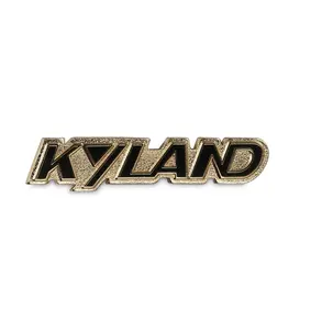 Metal Name Badge Custom Gold Embossed And Engraved Metal Logo Label Badger Die Casting Gold Metal Badge