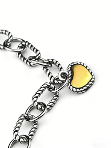 Pulsera de Cable de Acero Inoxidable para Mujer: Una Pulsera de Cadena Trenzada en Forma de Corazón, Joyería Exquisita Perfecta para Uso Diario - Product Image 6