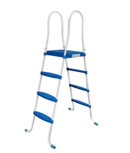 French Standard 3-Step Swimming Pool Ladder with Platform Pool Deck Ladder for Safe Access to the Pool