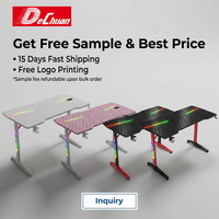 Table de jeu personnalisée, bureau d'ordinateur, impression de logo gratuite, LED RGB, vente en gros de bureaux et de chaises de jeu