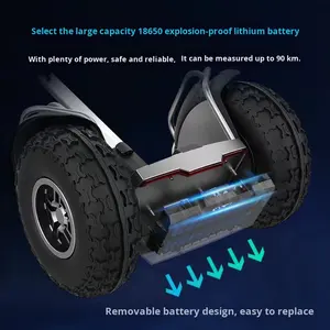 Vélo électrique tout-terrain à équilibrage automatique, cadre en alliage d'aluminium, moteur sans balais, scooter adulte, voiture de patrouille à détection corporelle à grande échelle - Product Image 4