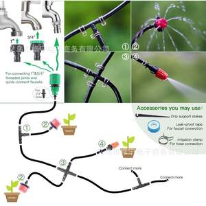 Kit de riego por goteo, tubo de 50 pies y 4/7 mm con 30 boquillas para jardín, balcón, macetas, fácil instalación - Product Image 3