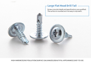 Tornillos Autoperforantes de Zinc de Alta Calidad de Fábrica, Cabeza Phillips, OEM ODM para Trabajos en Metal - Product Image 3