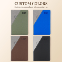 Carnet de planification annuelle 2027 personnalisé avec couverture en cuir PU gaufré pour cadeau d'entreprise et fournitures de bureau