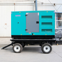 Groupe électrogène diesel portable super silencieux Leiteng 20-150 kW triphasé sur remorque, groupe électrogène industriel mobile sur remorque