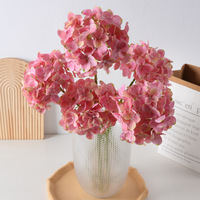 Hydrangea artificiel en soie, toucher réaliste, haute qualité, fleurs de mariage, panneaux à branche unique, décoration murale et de sol