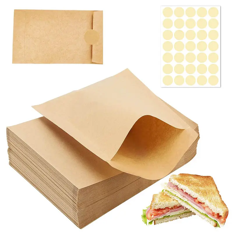 Kraft Brown Biodegradable And Compostable Food Grade Paper Bags Unbleached Compostable Natural Kraft Paper Stock Bags For Nuts