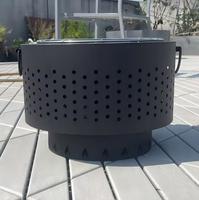 Brasero à bois rond pour camping, barbecue portable d'extérieur pour jardin et terrasse
