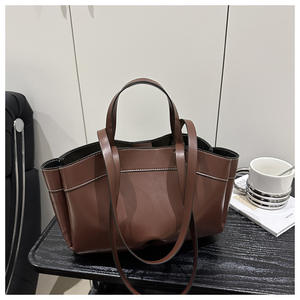 2 in 1 Set Tragetaschen für Frauen PU-Leder Handtaschen mit großer Kapazität Damen Designer Geldbörsen arbeiten - Product Image 4