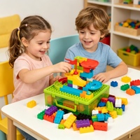 Ensemble de 58 pièces de jouets de construction pour enfants, maison de poupée DIY, jouet éducatif en plastique ABS de haute qualité, jeu de construction pour aire de jeux familiale