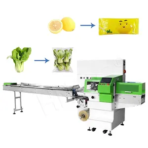 Máquina automática de embalaje de frutas y verduras, paquete de flujo de envoltura horizontal