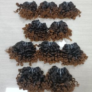 Letsfly Extensiones de Cabello Humano Rizado Natural, Color Negro y 1B30, Cabello Humano Virgen Brasileño, Venta al Por Mayor de Fábrica - Product Image 6