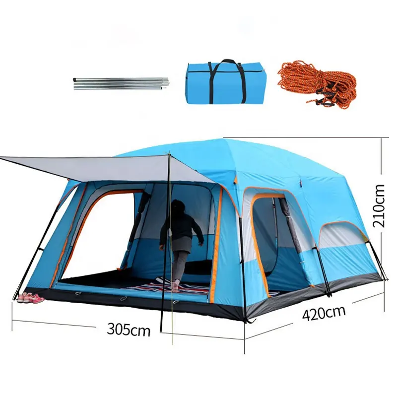 Impermeable al aire libre de 8-12 persona camping senderismo playa plegable automático emergente instantánea de la tienda de Camping