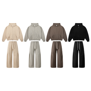 Ensemble deux pièces High Street pour homme, sweat à capuche zippé et pantalon de jogging en coton éponge - Product Image 4