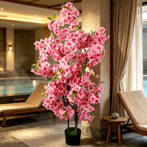 Decorazione Realistica per Interni, Albero di Ciliegio Artificiale, <span class=keywords><strong>Fiori</strong></span> Artificiali per Eventi, Anniversari, Feste di Compleanno, Matrimoni - Product Image 3