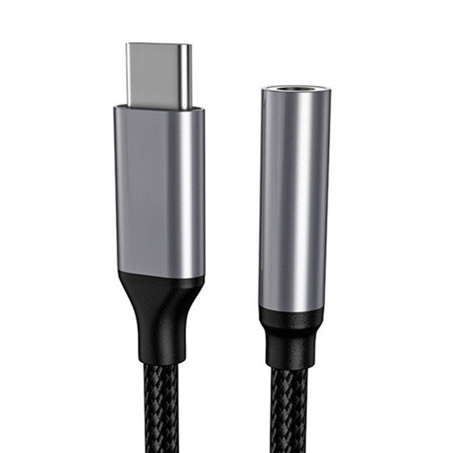 Nylon Braided Type USB C Adapter 3.5MM Female to USB Type C Cable