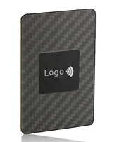 Tarjetas de visita digitales NFC de fibra de carbono negra de lujo a precio de fábrica