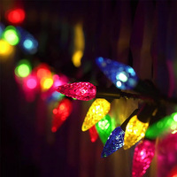 Ampoules LED C9 multicolores rouges et blancs chauds pour décorations de Noël, patio, bistrot, café, mariage et fêtes