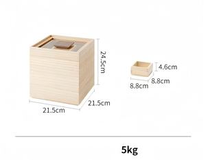 Hot Selling Rice Stackable Household Wooden <b>Storage</b> <b>Box</b> with Lid Applied to <b>Kitchen</b> <b>Storage</b> - Product Image 6