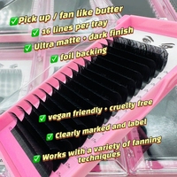 Extensiones de Pestañas de Cachemira Negro Azabache, Método Pinch, Bandejas de Extensiones de Pestañas de Seda Premium al por Mayor, Extensiones de Pestañas de Volumen