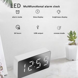 Factory Wholesale Small and Simple <b>LED</b> Digital Desktop Alarm <b>Clock</b> Mirror <b>Led</b> <b>Clock</b> Electronic Table <b>Clock</b> Display Time - Product Image 5