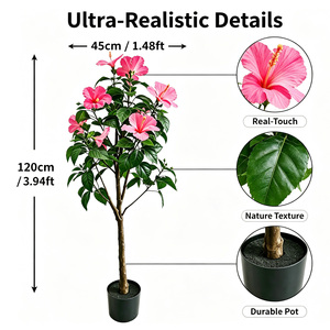 <span class=keywords><strong>Arbre</strong></span> artificiel rose fuchsia vif de 120 cm <span class=keywords><strong>avec</strong></span> baies en pot pour la décoration de balcon, patio, jardin, entrée - Product Image 4