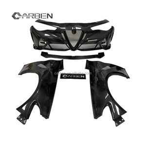Parachoques Delantero y Guardabarros de Fibra de Carbono Estilo GTAM, Compatibles con <span class=keywords><strong>Alfa</strong></span> Romeo Giulia Quadrifoglio, Kit de Mejora Widebody - Product Image 5