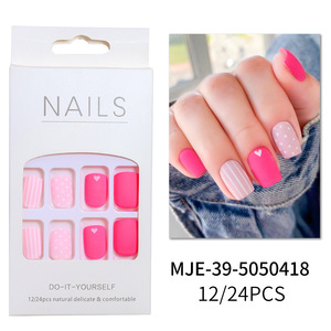 Nuevo estilo moda 24 piezas Prensa en <span class=keywords><strong>uñas</strong></span> de lujo bailarina personalizada <span class=keywords><strong>uñas</strong></span> postizas fábrica personalización al por mayor - Product Image 4