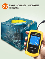 FF1108-1 Sondeur de pêche portable Sondeur de pêche sur glace Alarme Transducteur Sondeur de poissons 100m Sondeur de pêche à écho