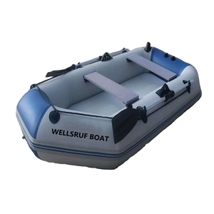Bote Inflable para Pesca WELLSURF, Embarcación Neumática para Entusiastas, Motor Fuera de Borda, 235 cm, PVC de 0.9 mm de Grosor, Piso Inflable para 4 Personas - Product Image 1