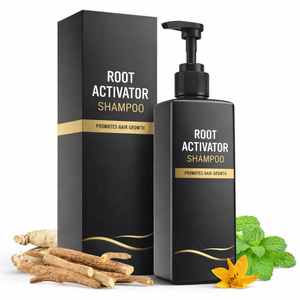 Shampooing activateur de croissance capillaire pour hommes, marque privée, pour cheveux bouclés, soin anti-chute et affinement des racines, nettoyant fortifiant pour le cuir chevelu, végétalien, antipelliculaire - Product Image 1