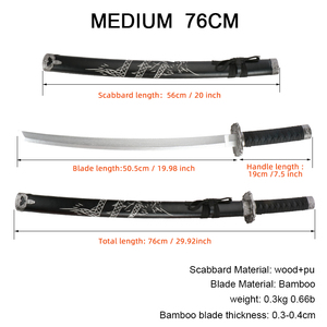3 חתיכה להגדיר מותאם אישית oem עץ katana דקורטיביים דפוס דרקון עץ חרב צעצוע עבור הסיטונאי - Product Image 4