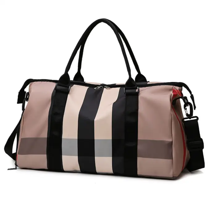 2022 New style short-haul travel bag Outdoor wet and dry separation hand-held yoga bag Striped sports fitness bag