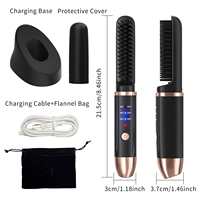 Lisseur Cheveux Professionnel Rechargeable, Peigne Chauffant Rapide Barbe, Brosse Lissante Électrique