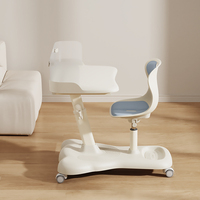 Ensemble de table d'étude pour enfants Tenwin 2807 en plastique, personnalisable, avec roulettes verrouillables, support de lecture, multifonctionnel, écologique, pour chambre à coucher