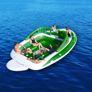 Bateau gonflable flottant pour <span class=keywords><strong>piscine</strong></span> et océan, île flottante, capacité de 6 personnes, en PE durable, personnalisé - Product Image 1