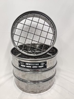 Ensemble de 12 tamis conforme à la norme ASTM E11 pour l'analyse des sols/graisses, diamètre 200 mm. Machine de laboratoire en acier inoxydable 20mm-4.75mm pour essais de béton 1