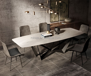 Table à manger rectangulaire <span class=keywords><strong>de</strong></span> style italien <span class=keywords><strong>vintage</strong></span> avec plateau en granit, marbre ou pierre, ensemble <span class=keywords><strong>de</strong></span> table à manger moderne avec 6, <span class=keywords><strong>8</strong></span> ou 10 <span class=keywords><strong>chaises</strong></span> - Product Image 3
