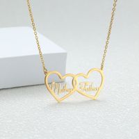 Pendentif personnalisé en or avec plaque nominative, lettre initiale, collier personnalisé en acier inoxydable avec nom de famille