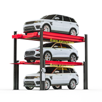 SolidParking, élévateur de stationnement vertical à 4 poteaux, à commande hydraulique, triple empileur, pour 3 voitures, hauteur de levage de 2100 mm et capacité de 3,6 T