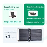 Grille-pain électrique antiadhésif sans fumée à double nervure large pour petit-déjeuner, panini et sandwichs, modèle PG008 pour la maison