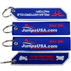 Promotional Gifts <b>Custom</b> Cheap Jet Fabric <b>Key</b> Tag Embroidery Car Keychains Woven Keychain - Product Image 2
