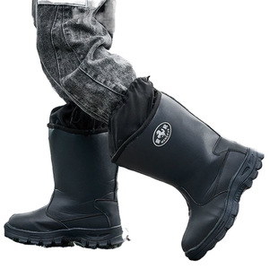Bottes de neige noires imperméables en microfibre avec doublure en laine, talon moyen, pour l'hiver et les activités de plein air, taille 38 à 46 - Product Image 2