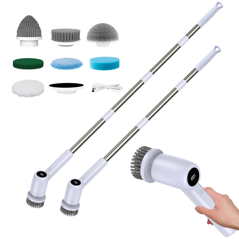 Ivory white long pole with telescopic 25 kg torque and two batteries
