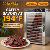 Déshydrateur alimentaire Commercial Electric à 18 plateaux en acier inoxydable avec minuterie numérique 48H jusqu'à 90°C pour viande séchée et légumes - 900W