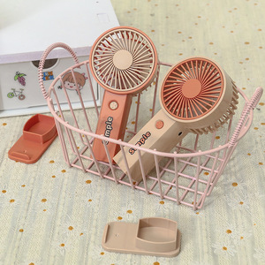 Simple Portable Mini Handheld <b>Fan</b> 5W DC Motor Rechargeable Battery Hands-Free With <b>Stand</b> For Outdoor Use - Product Image 4