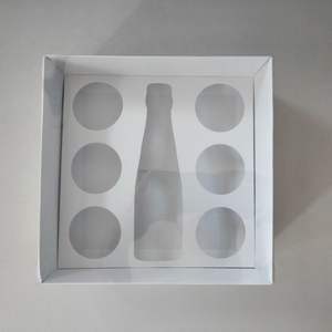 Lot <span class=keywords><strong>de</strong></span> <span class=keywords><strong>6</strong></span> boîtes élégantes en carton recyclable transparent <span class=keywords><strong>de</strong></span> qualité alimentaire LianTang pour cupcakes et <span class=keywords><strong>bouteilles</strong></span> <span class=keywords><strong>de</strong></span> vin avec ruban estampé - Product Image 3