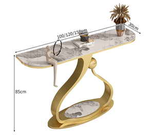Mesa de Entrada Moderna de Lujo con Tablero de Roca, Consola Decorativa <span class=keywords><strong>para</strong></span> Sala de Estar, Mueble de Porche con Entrega a Domicilio, Decoración <span class=keywords><strong>para</strong></span> <span class=keywords><strong>Pasillo</strong></span> - Product Image 6