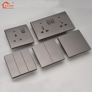 KLASS UK Standard Wall Switches Socket 13A Universal Socket with Neon White/Grey/Black/Gold PC Panel 10A 16A 20A CE SASO