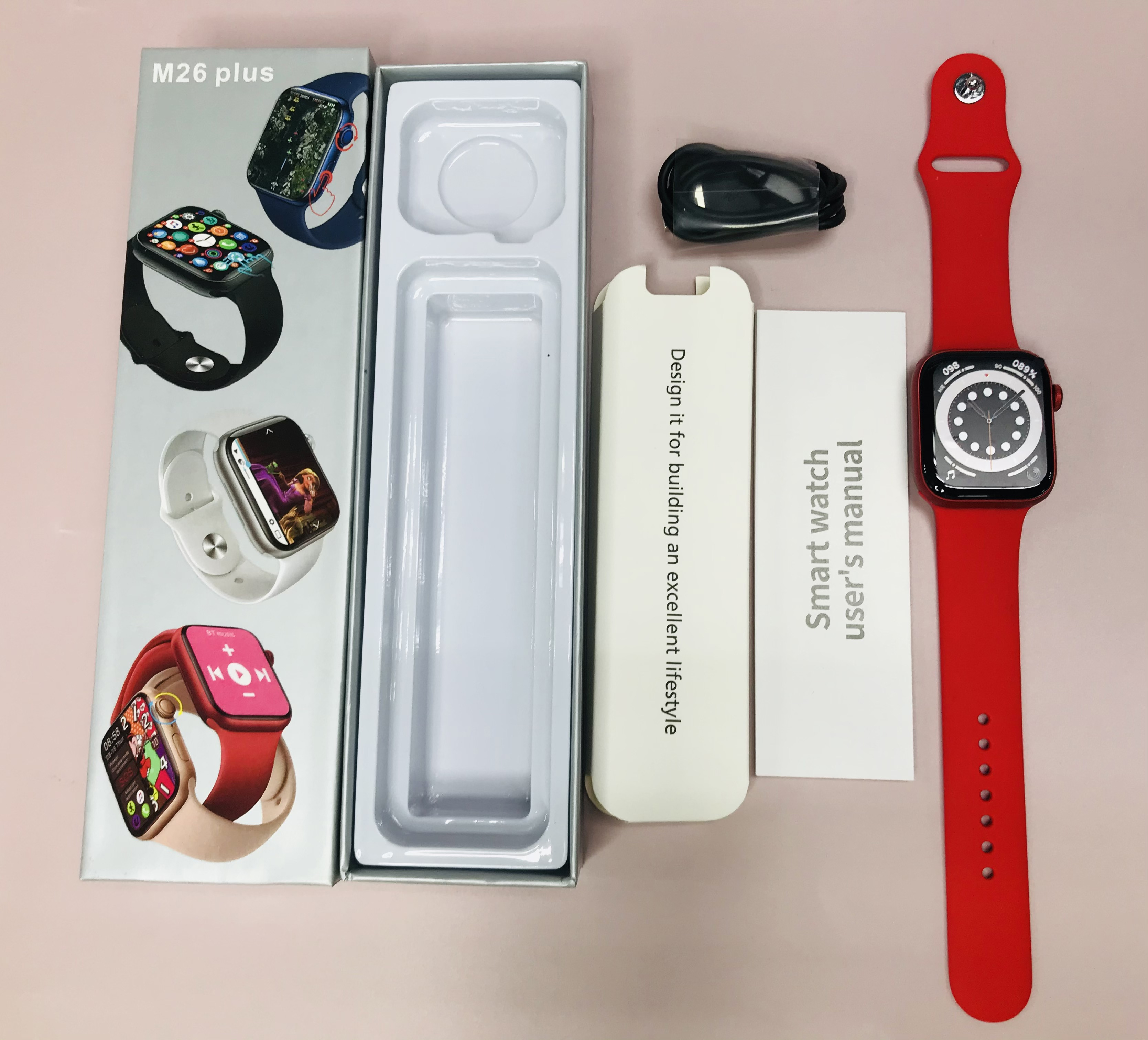 M26 Plus Wearfit Pro Smartwatch 2021 Bt Calling Wireless Charging Reloj Inteligente M26plus Pro Smart Watch Series 6